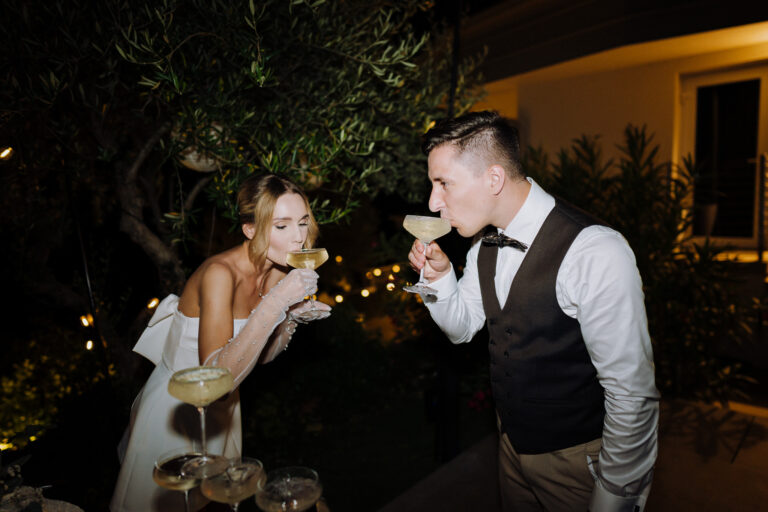 Wedding party at night, joyful atmosphere