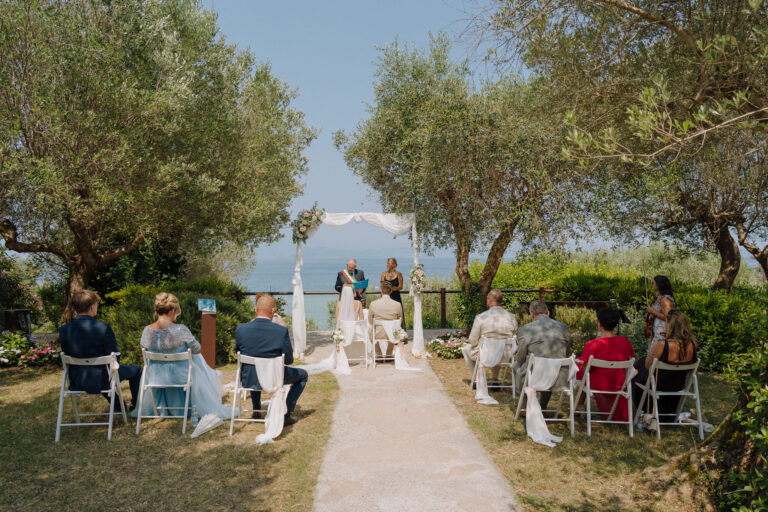Family and friends during ceremony, Sirmione Lake Garda