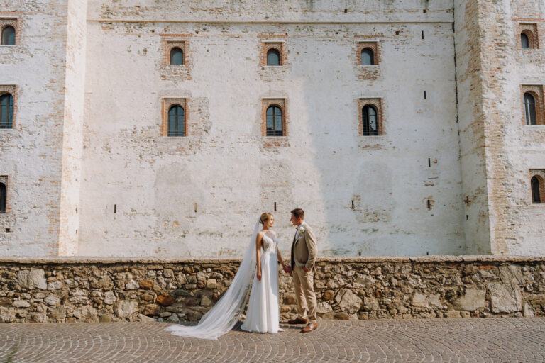 Castle detail in Sirmione on Lake Garda, destination wedding setting.