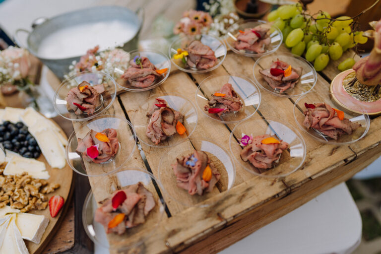 Aperitivo bites and snacks, wedding reception Lake Garda