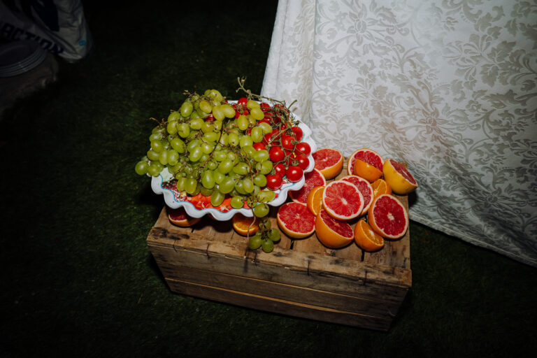 Night reception detail with fruit, Lake Garda villa