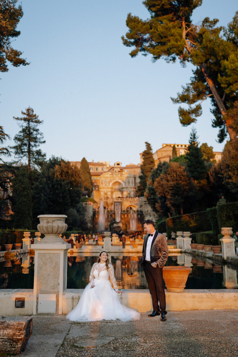 Evening celebration moment in Tivoli, Italy, warm light and candid energy.