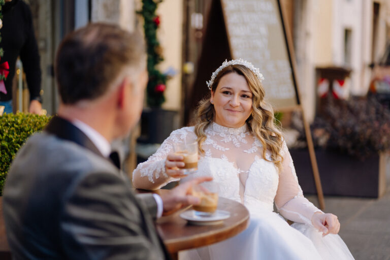 Candid reception style moment in Tivoli, Italy, documentary wedding photography,