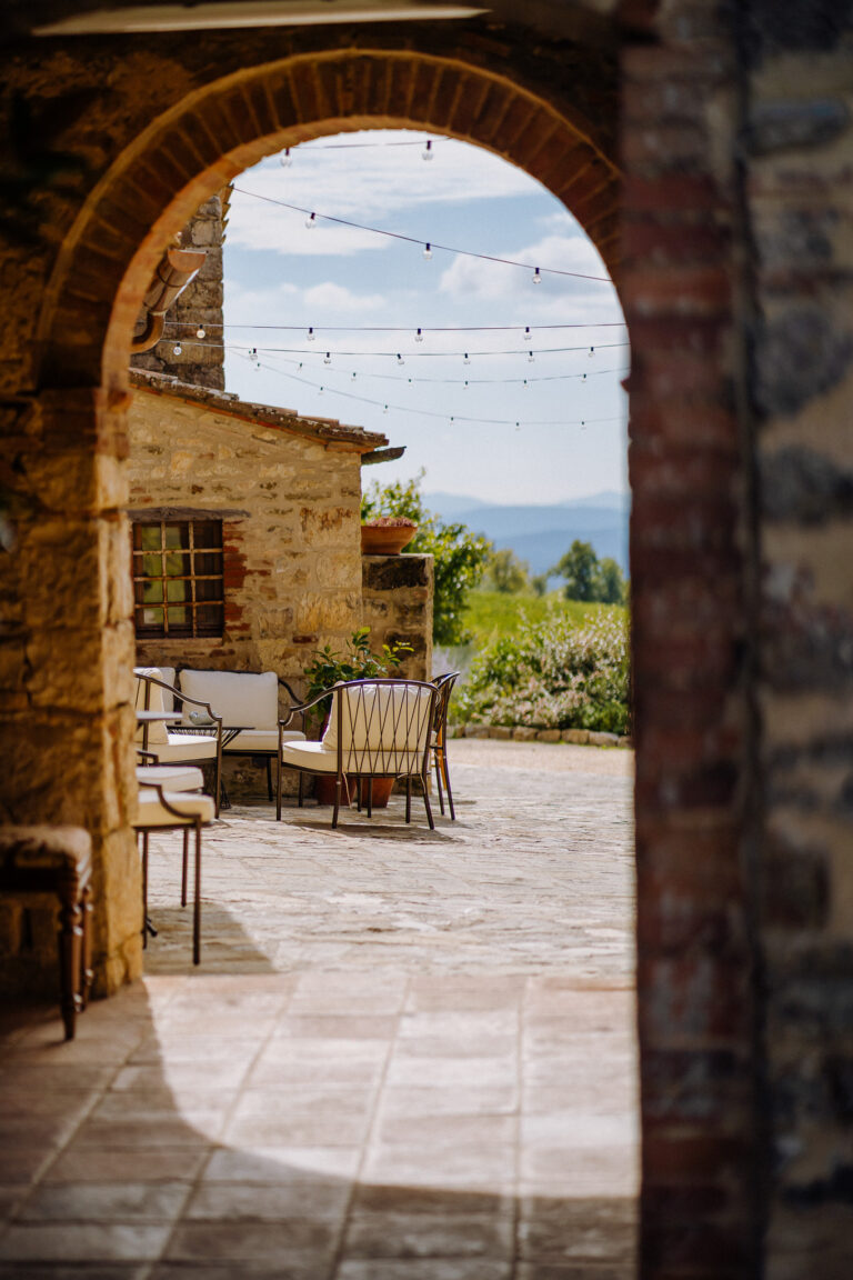 Stone archway at Podere Ferrale in Radda in Chianti