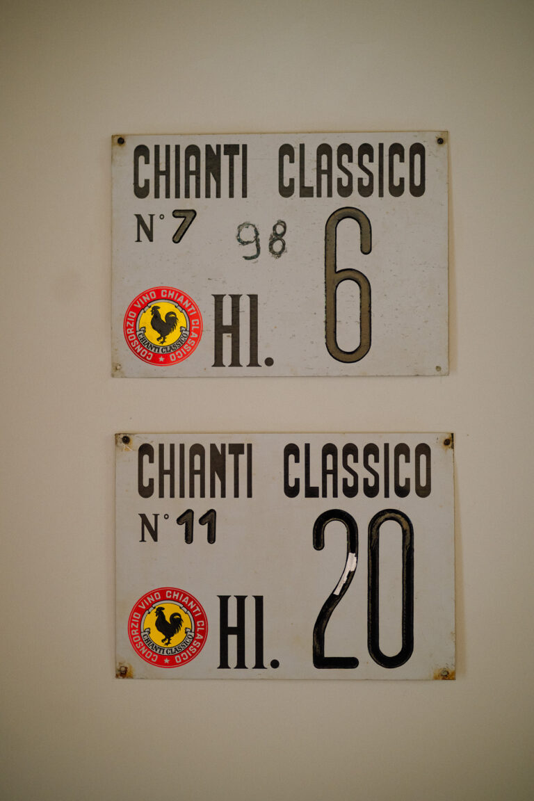 Chianti Classico sign detail, Radda in Chianti wedding story