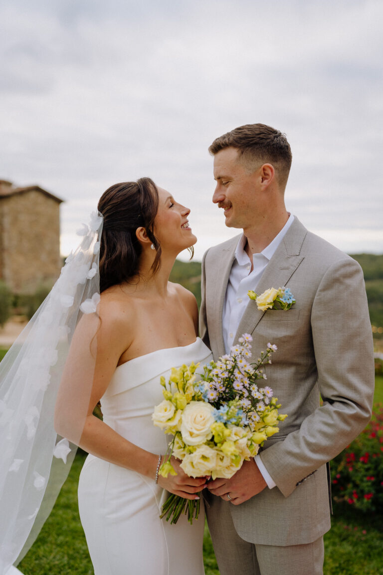 Bride and groom portrait at Podere Ferrale in Radda in Chianti