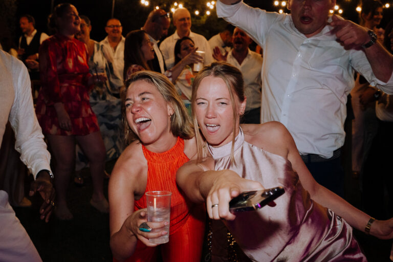 Friends dancing at night, Villa Cini.