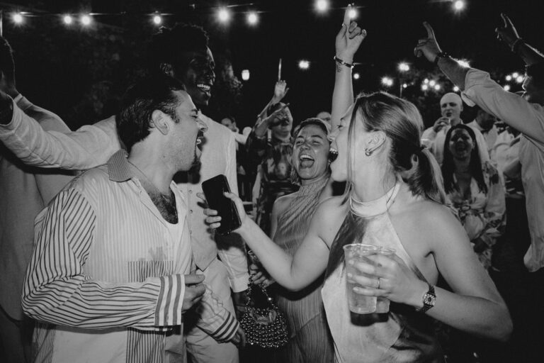 Black and white party moment, Tuscany.