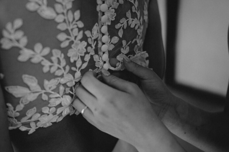 Bridal dress detail, lace close-up