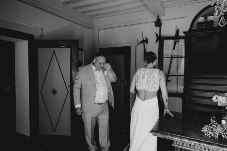 Bride with her dad emotional moment, villa cini