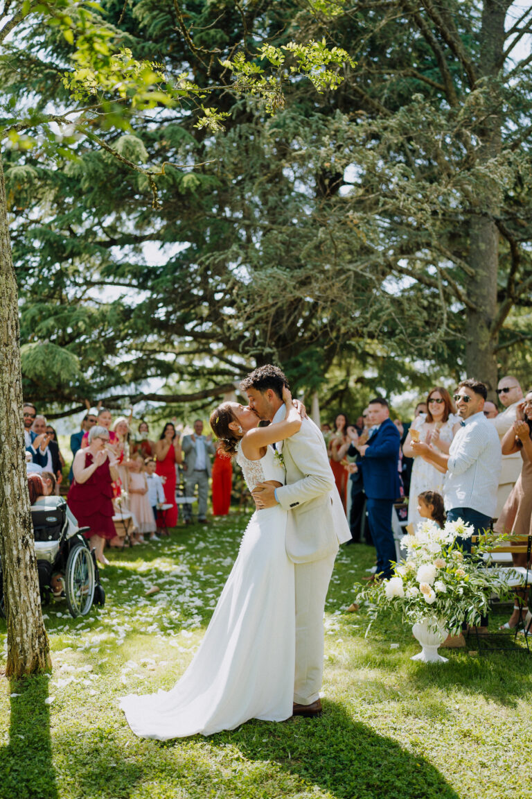 Bride and groom just married, Tuscany